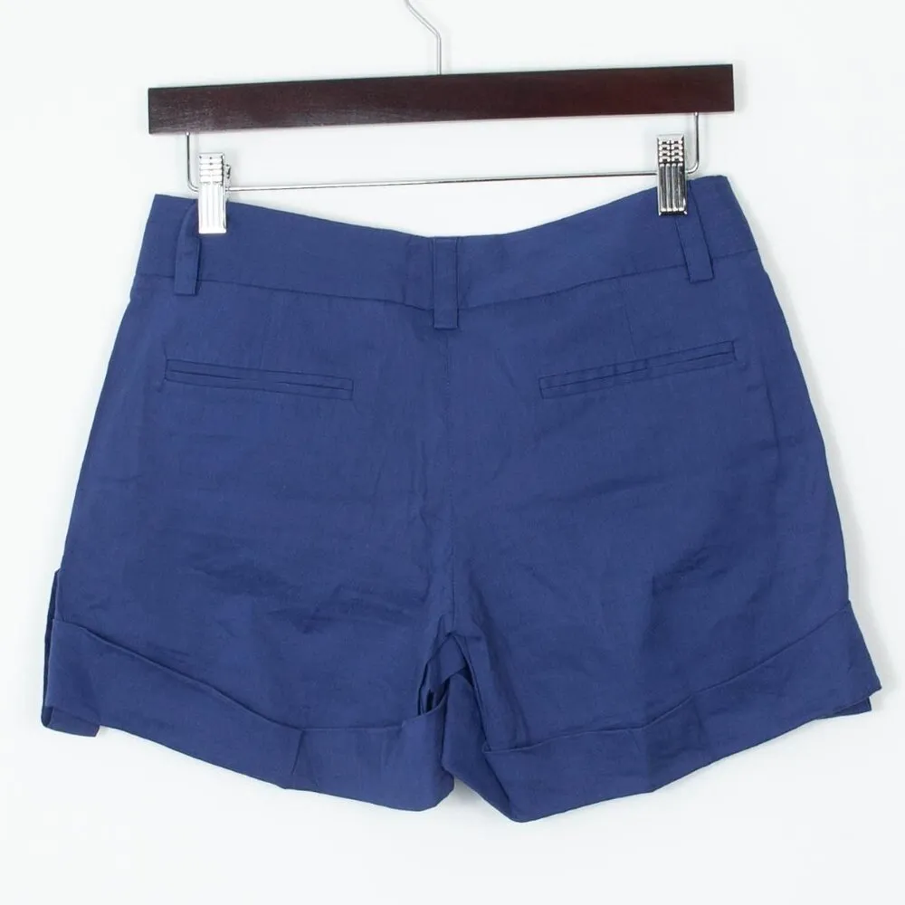 Theory Ruby‎ Stretch Linen Blend Shorts Blue Womens Size 0 - Image 5