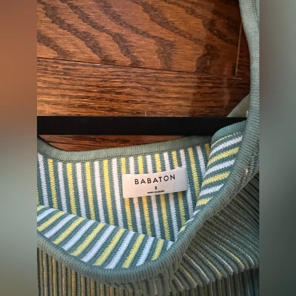 Babaton Sculpt Knit Squareneck Top - Turquoise/ Light Green Color - Image 3