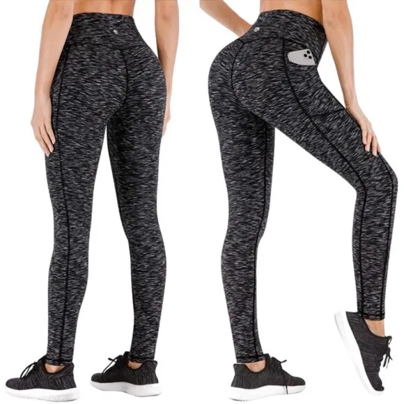 Healthyoga Leggings Black & Gray Space Dyed Yoga Workout Legging Womens Size XXL - Image 2