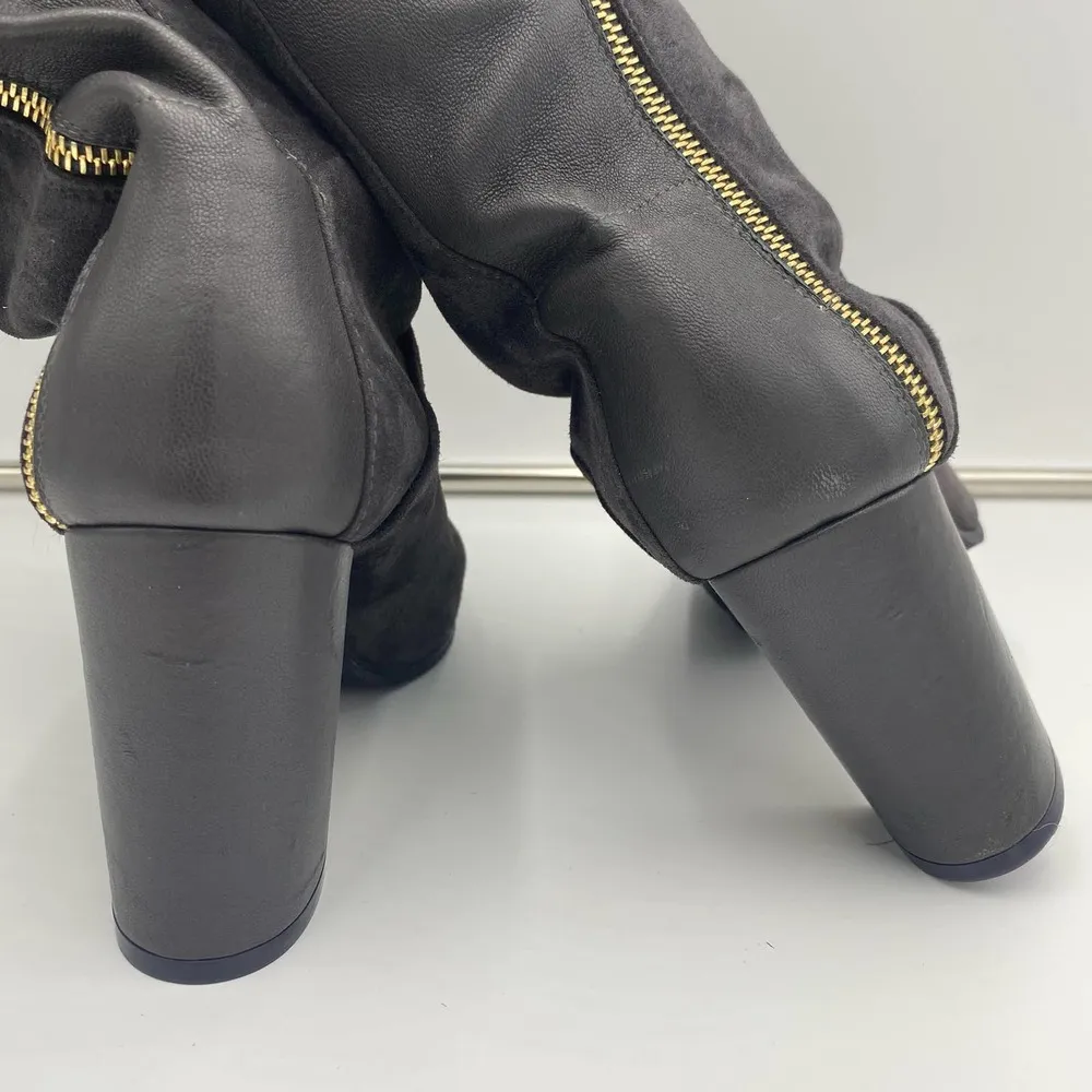 Stuart Weitzman Grey Suede Hardy 90 Over The Knee Thigh High Boots Size 8.5 - Image 9