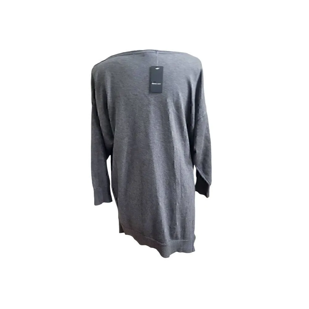Verve Ami Women’s Asymmetrical Hem Sweater Gray Sz XL New - Image 2