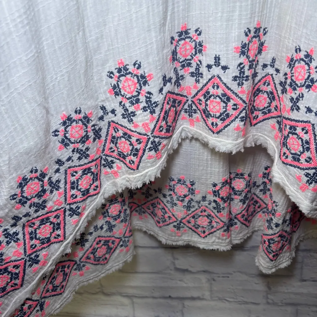 Anthropologie Holding Horses  Boho Cissie Embroidered Cotton High Low Dress Sz 6 - Image 8