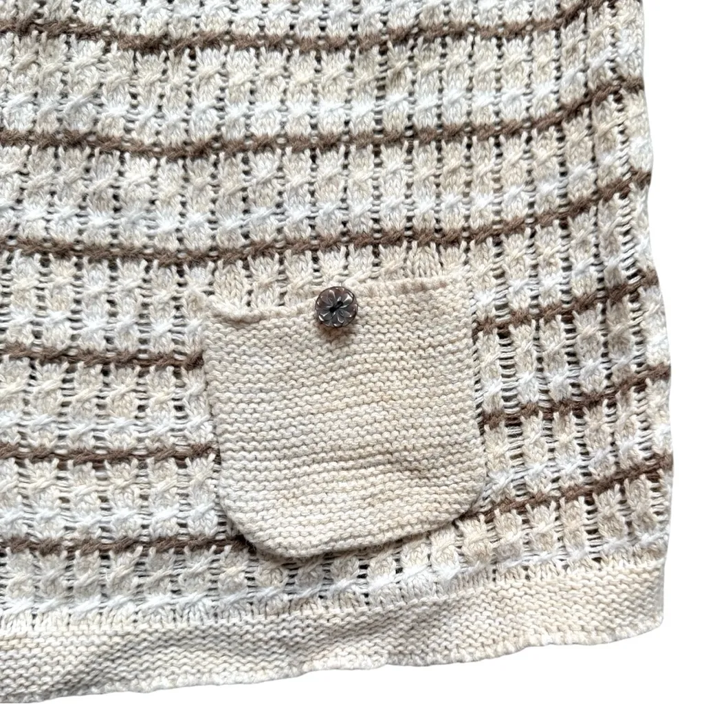 Vintage Y2K Hand Crochet Christopher & Banks Knit Sweater Polo Size Medium - Image 4