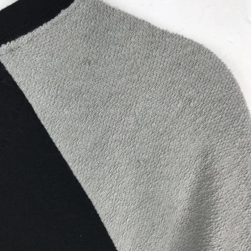 DC Comics Batman  Black Gray French Terry Raglan Long Sleeve Top Small - Image 4