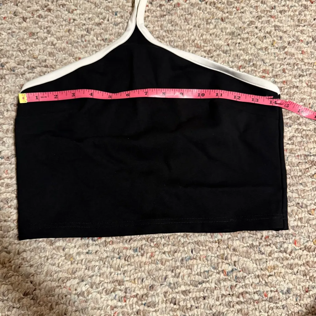 Superdown Revolve Sirena Contrast Halter Top in black and white- Size Medium - Image 7