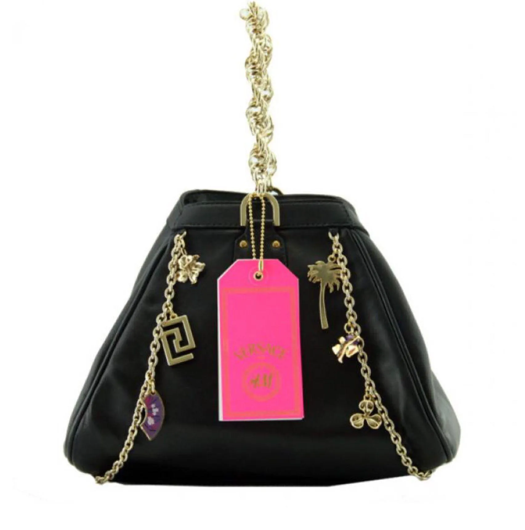 For H&M Black Leather Charms Hobo Bag - Image 6