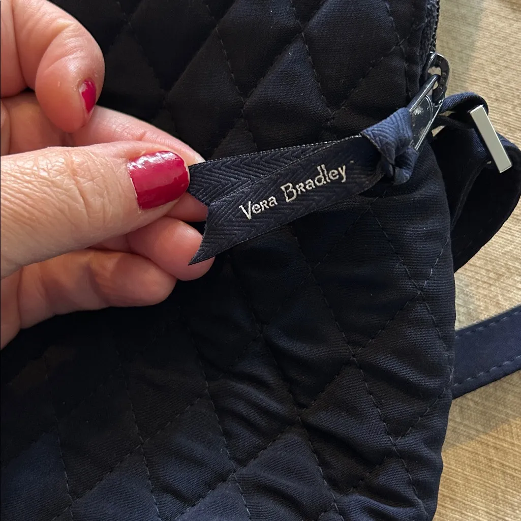 Vera Bradley Hanging Around Purple Convertible Flap Crossbody‎ Sloth Navy Purse - Image 9