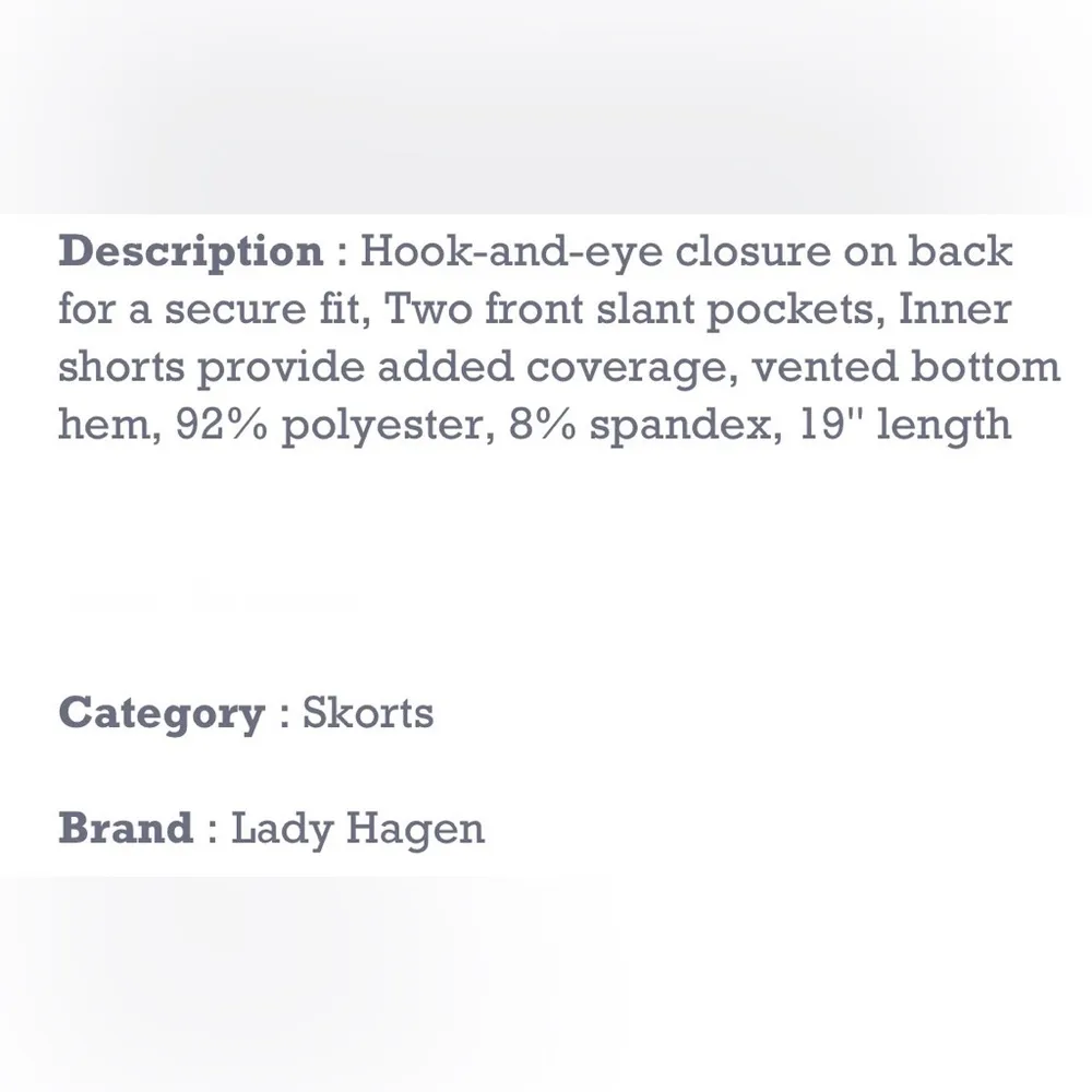 LADY HAGEN Empower Variegated Stripe Skort Golf Skirt w Shorts Women’s Size 10 - Image 8