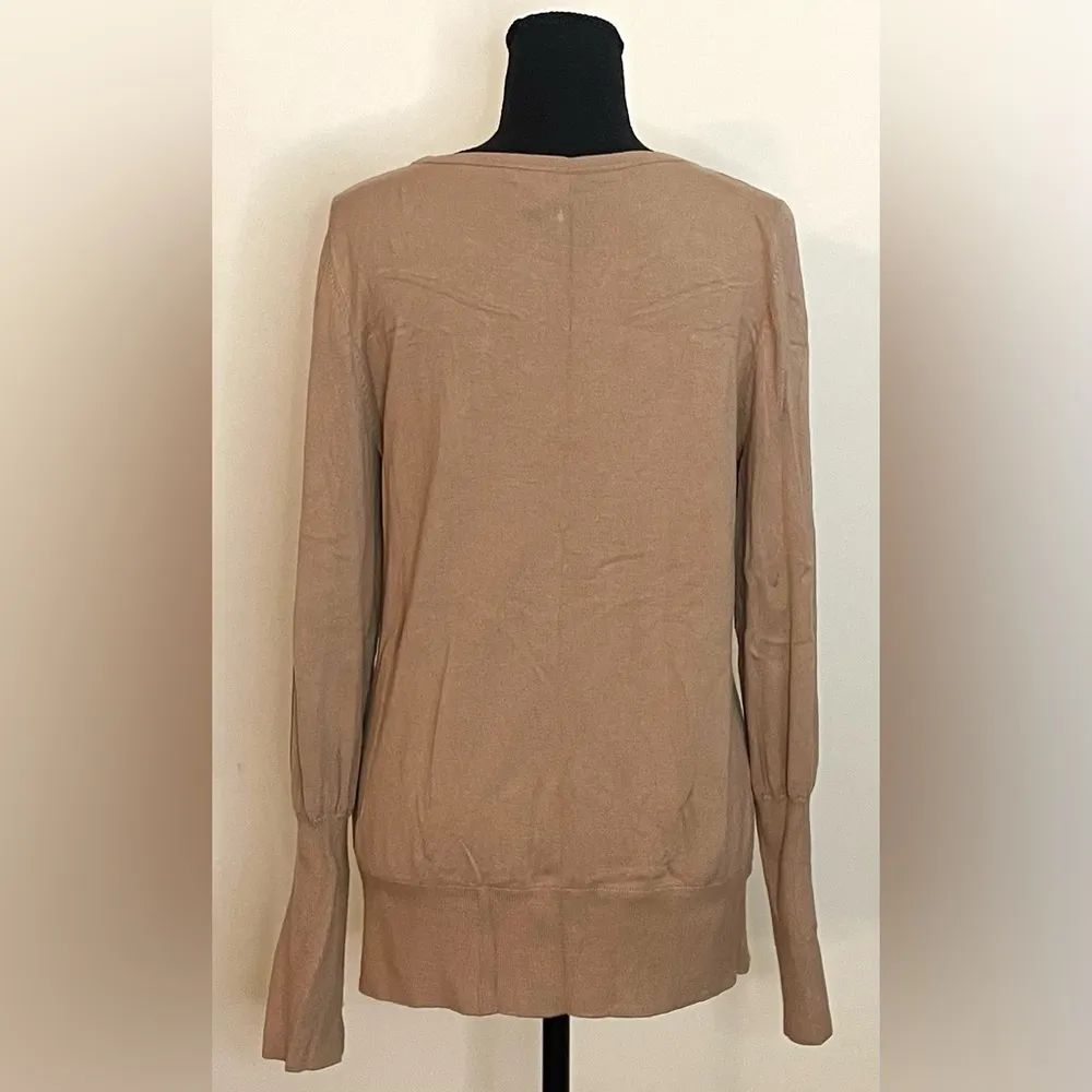 Alfani- Womens Beige Rhinestones Sweater Top Size M‎ - Image 4