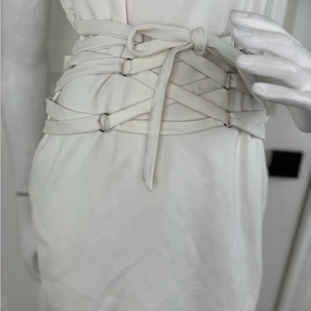 H:OURS Ivory Ralph Bodycon Dress sz Large Cream  Cocktail Womens. A19 - Image 5