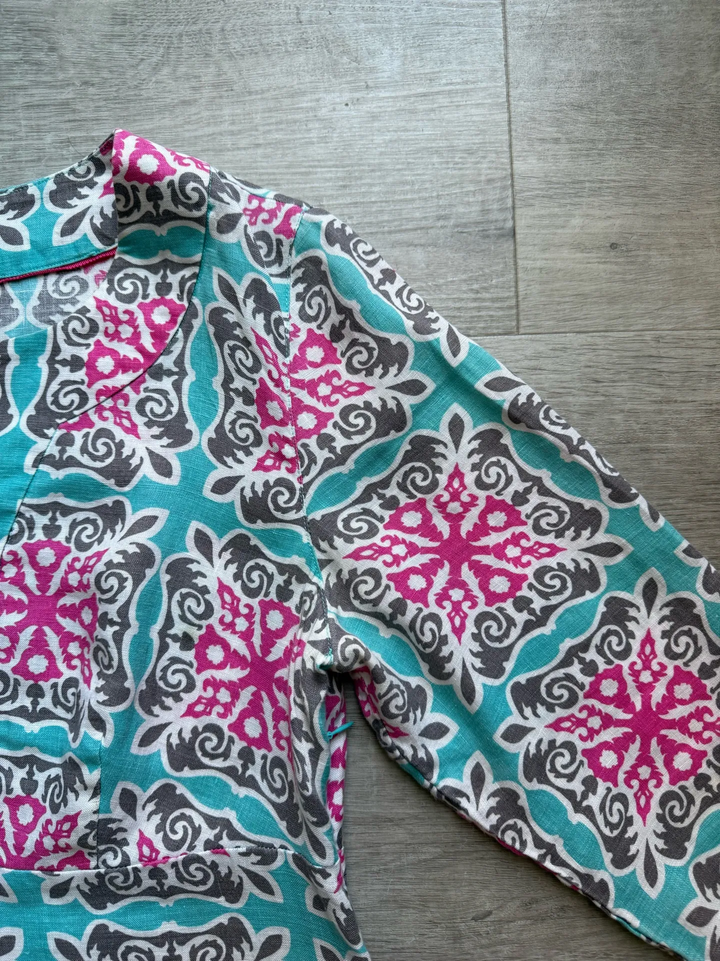 Boden 100% Linen 3/4 Sleeves Multicolor Shift Dress Size 10L - Image 6