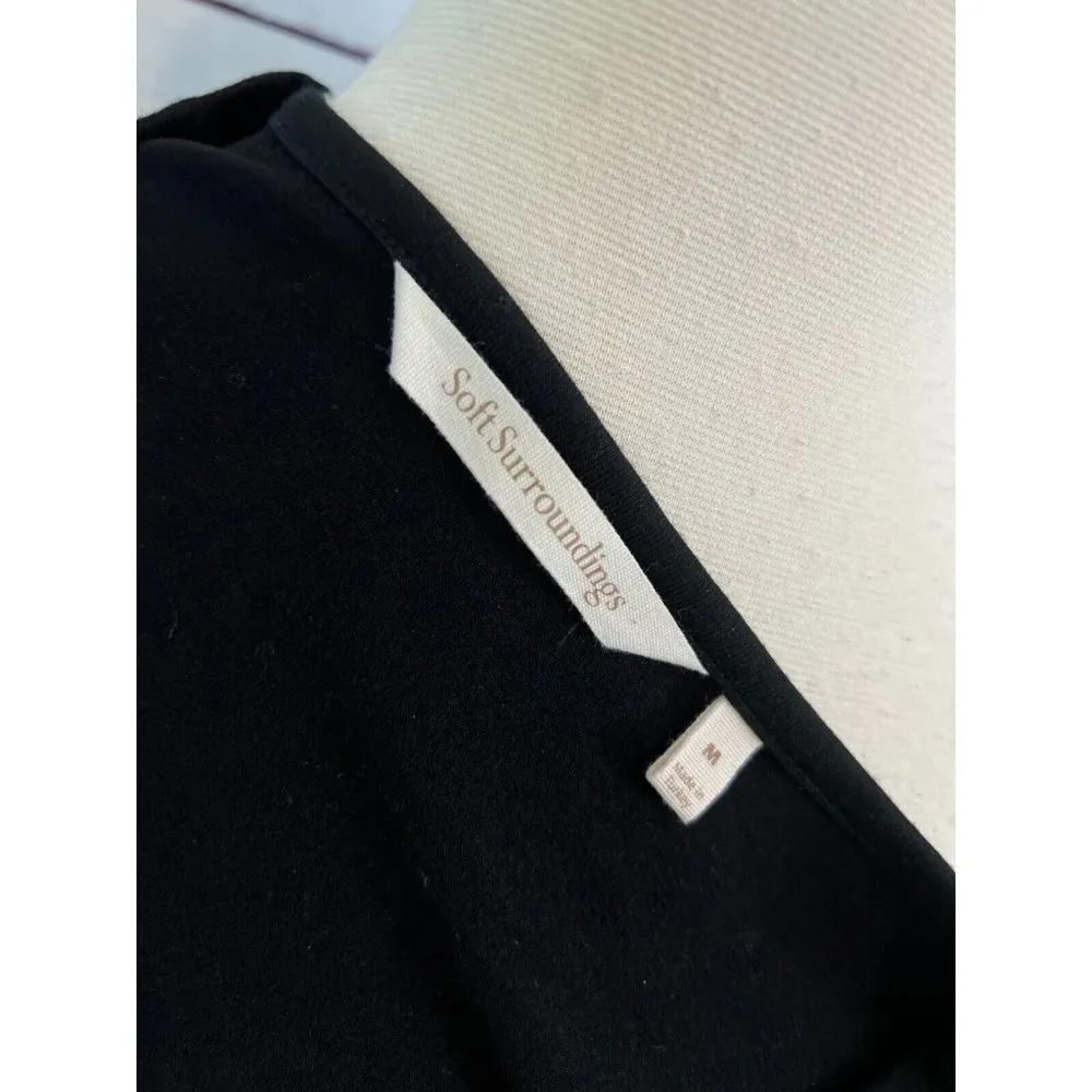 Soft Surroundings Tunic Long Sleeve Shirt Medium Black Sexy Sheer Layered womens - Image 3