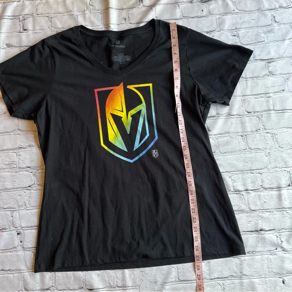 Las Vegas Golden Knights women's short sleeve T-shirt XL Rainbow VGK Logo Pride - Image 3