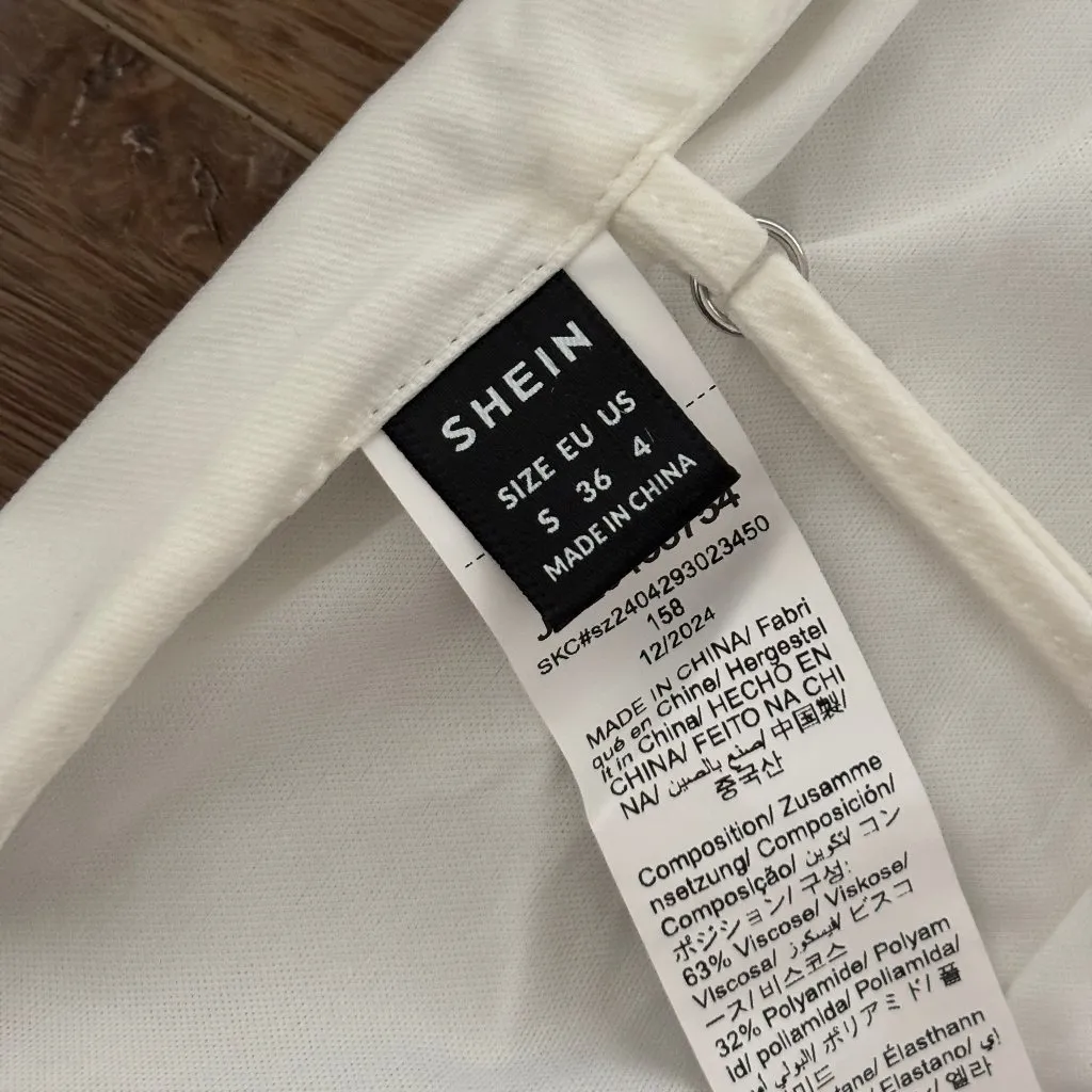 SheIn  White Backless Tank Top - Size Small - Image 3