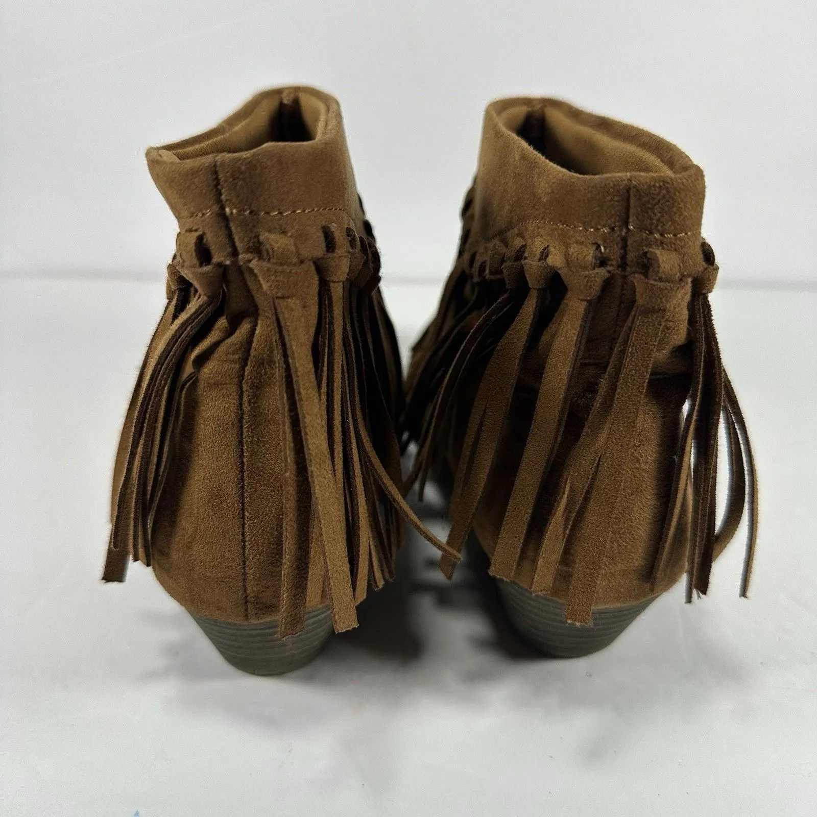 American Eagle  Brown Suede Fringe Ankle Boots Booties - Women’s Size 9 - Image 4