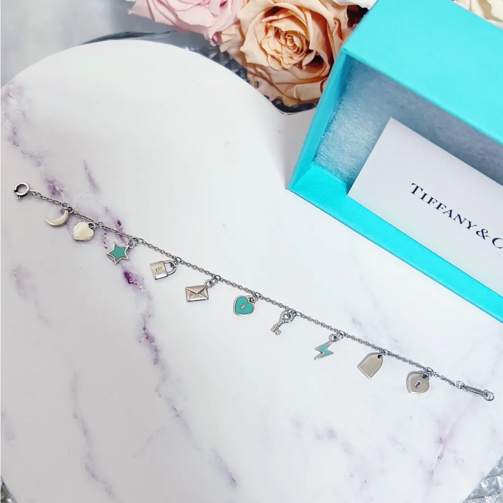 Authentic Tiffany & Co. RARE Mini Love Notes 925 Sterling Silver Charm Bracelet - Image 6