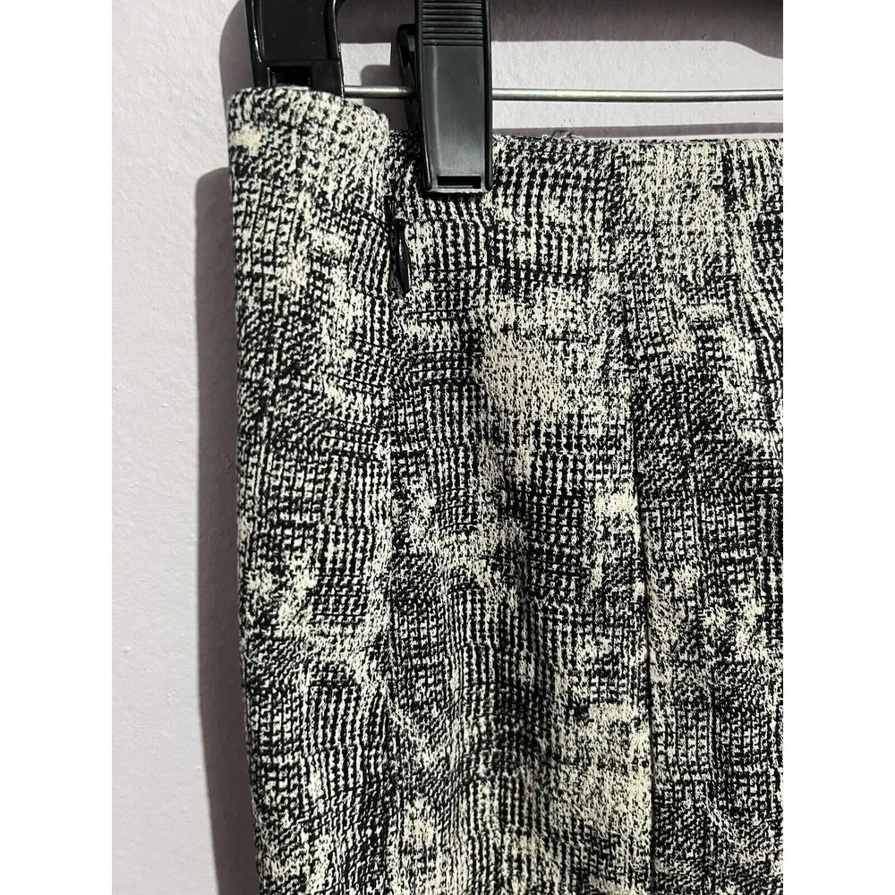M.M. Lafleur The Noho Skirt Back Slit Pencil Skirt Black White Crackle Jacquard - Image 8