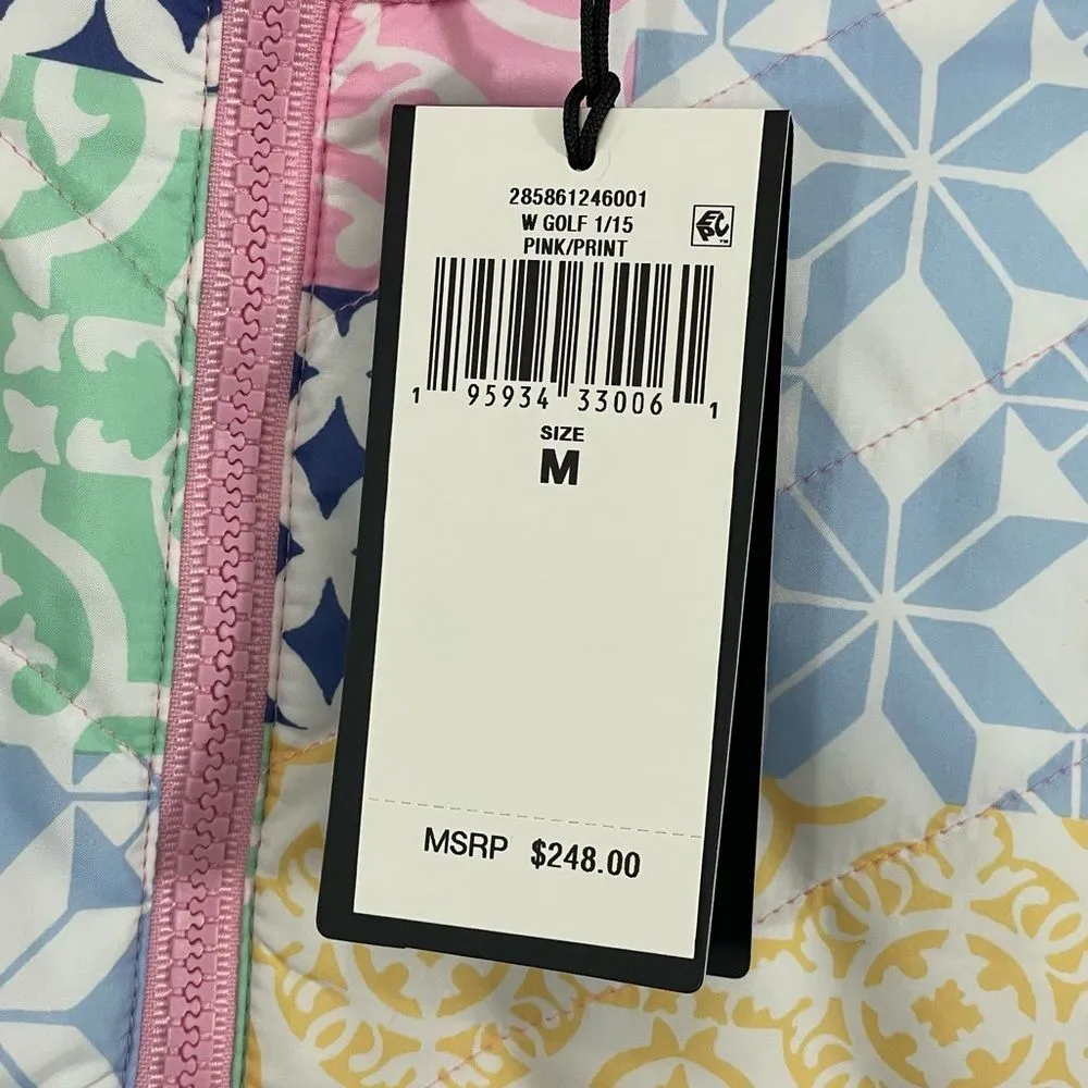 NWT Ralph Lauren RLX Women’s Pink‎ Golf Patchwork Quilted Hybrid Jacket MEDIUM Pink - Image 7
