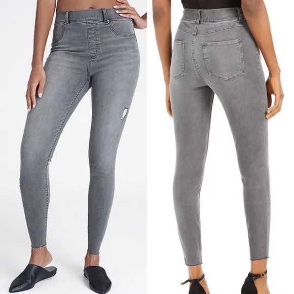 SPANX Vintage Distressed Ankle Skinny Jeans: Vintage Grey - Image 2