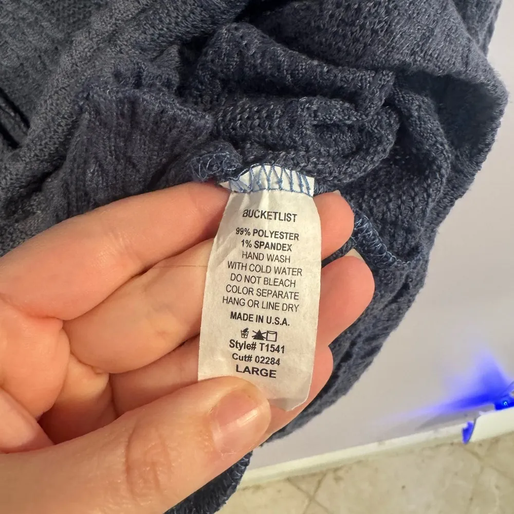 Bucket list‎ grandpa style knit shacket Blue Size L - Image 3