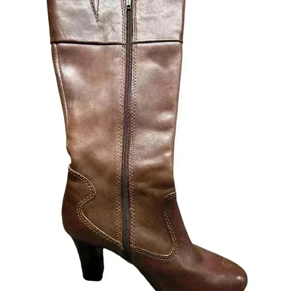 a.n.a. Brown Leather Knee High Boots Sz 6.5M Boots Zipper. Soft leather. - Image 6