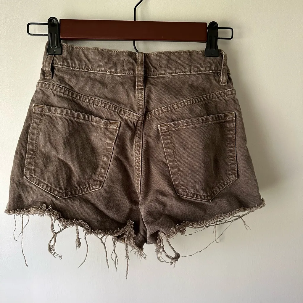 PacSun Brown Distressed Jean Shorts - Image 2