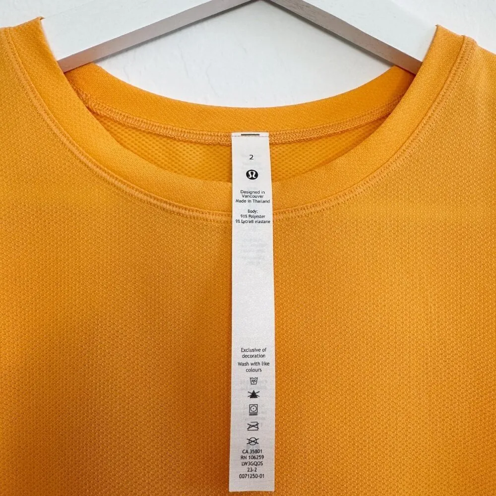 Lululemon High Neck Athletic Running‎ T-Shirt in Orange Mango Dream Gym Size 2 - Image 4