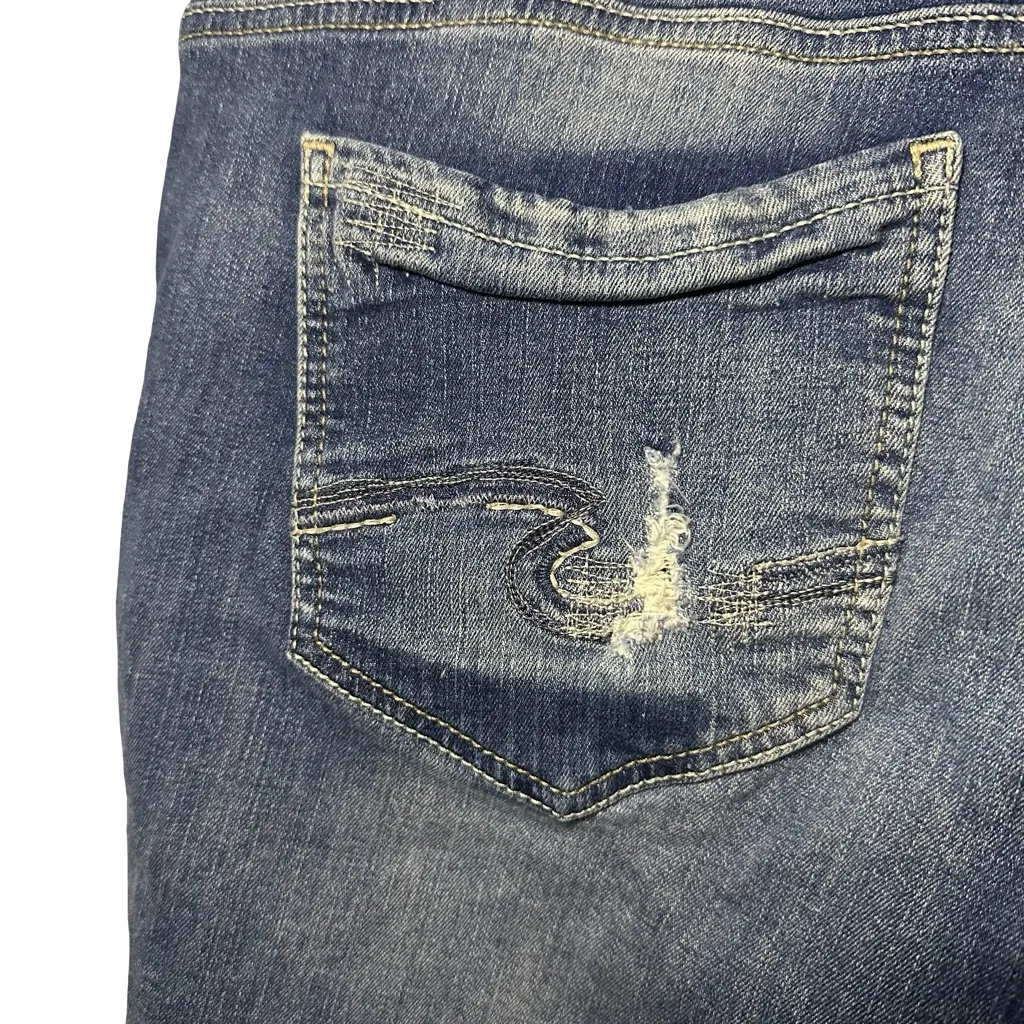 Silver Aiko cutoff denim shorts jean medium wash distressed Women's 20 - Image 7