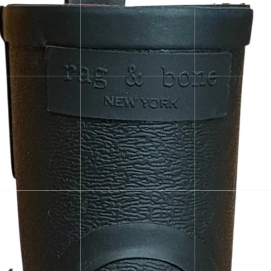 Rag and Bone EUC  Moto Rain Boots Black Size 7 - Image 4