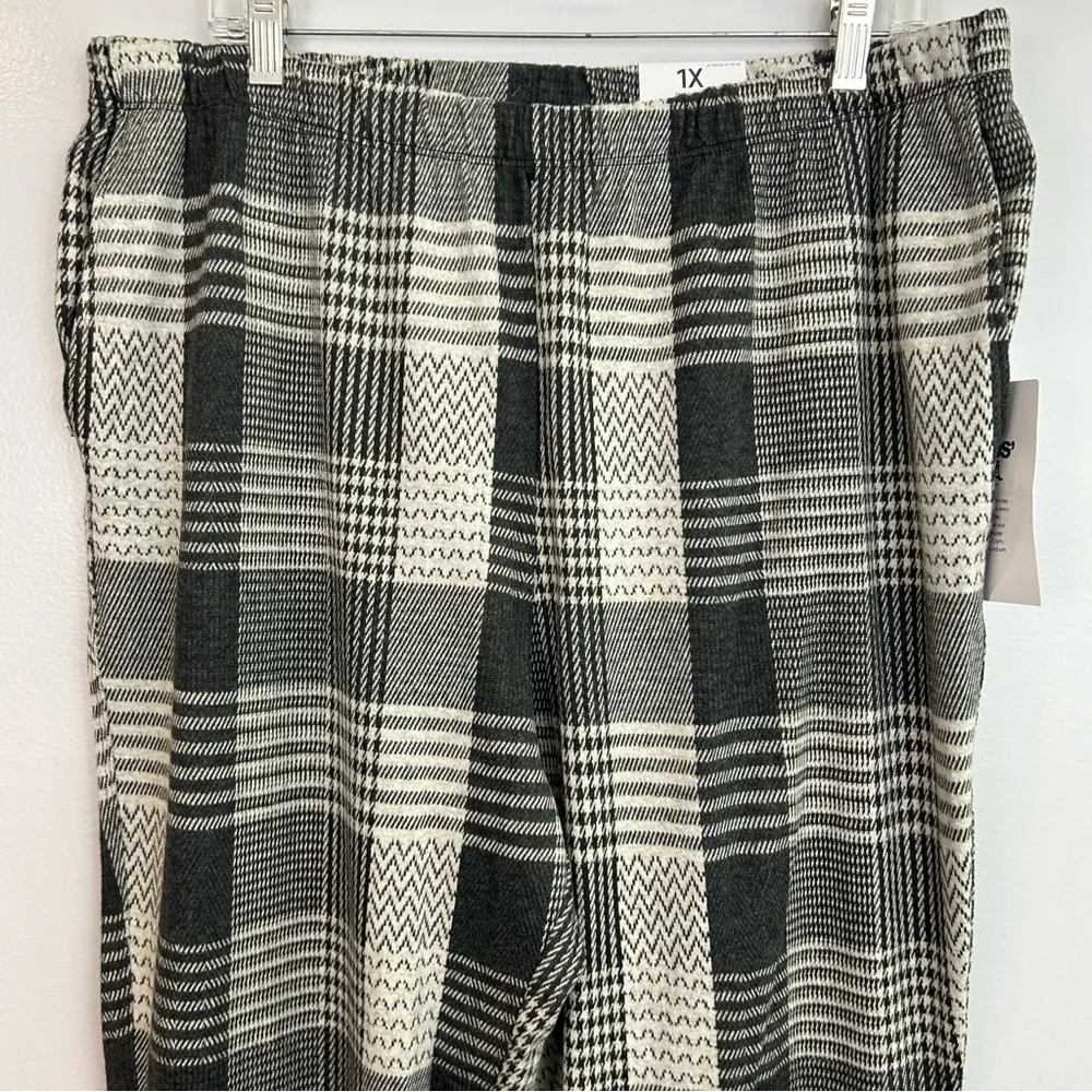 NWT Lands End High Rise Straight Leg Plaid Sport Knit Pants Size 1X 16-18 - Image 4