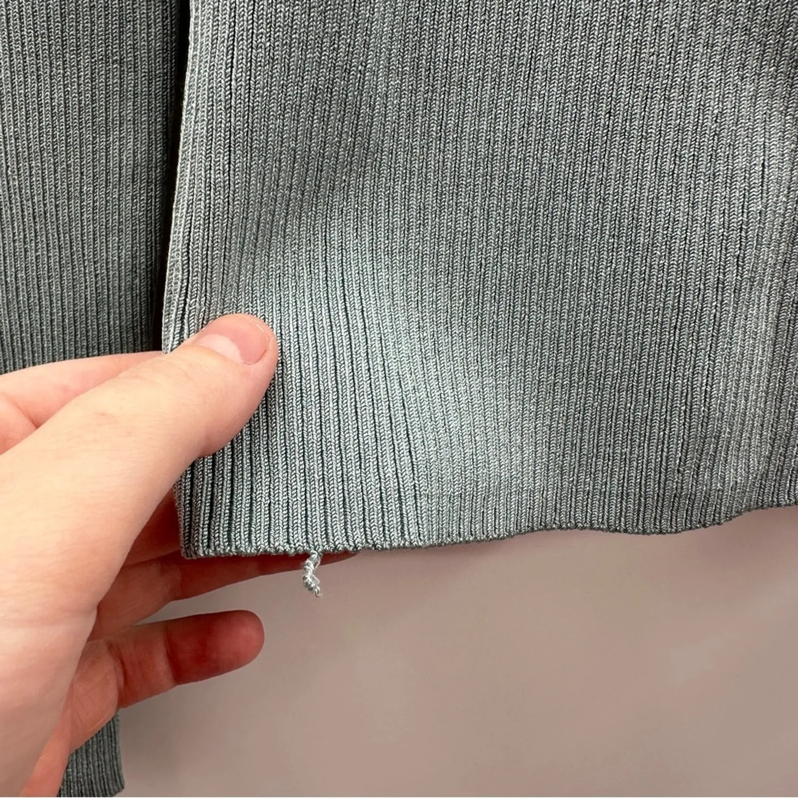 Michael Kors Silk Blend Light Blue Ribbed Long Sleeve Pullover Sweater Sz M‎ - Image 6