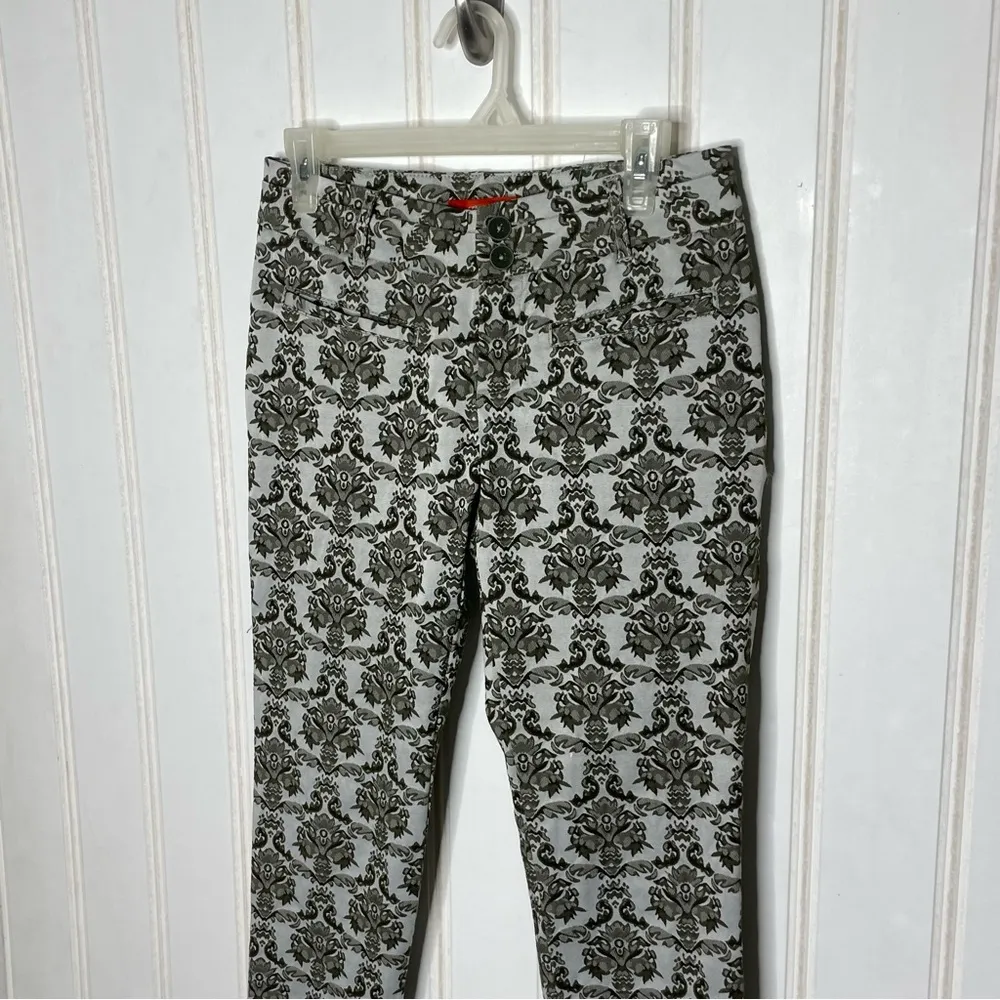 Anthropologie Cartonnier Charlie Ankle Brocade Jacquard Pants Moss Sz 2 008 - Image 3