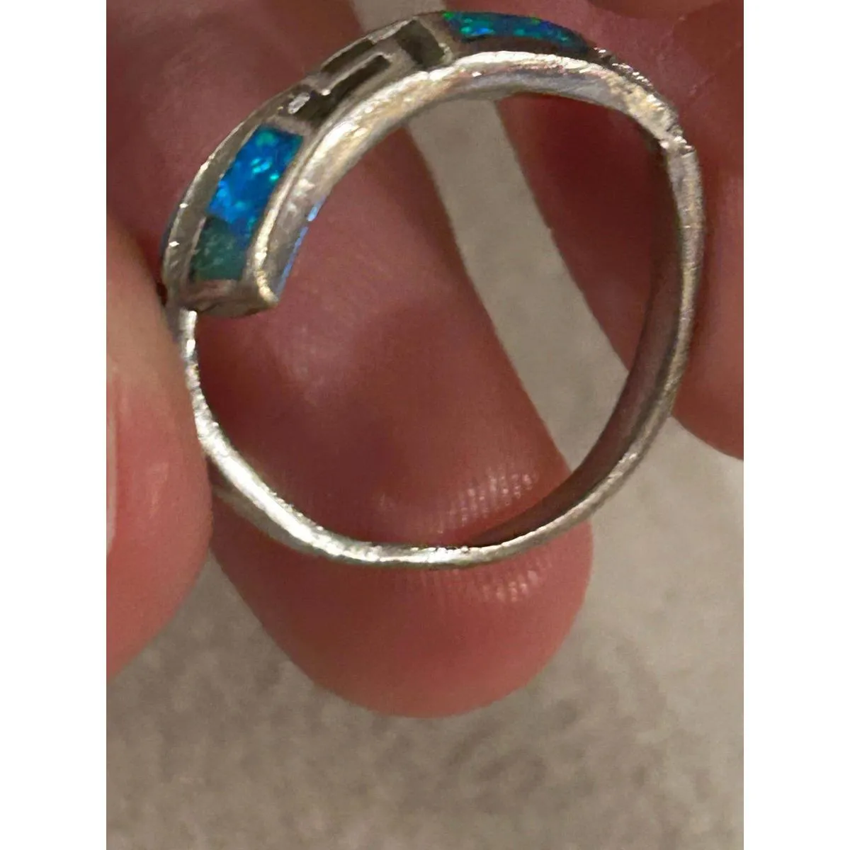 ring band sterling silver 925 beautiful unique size 5 scarp missing stone - Image 4