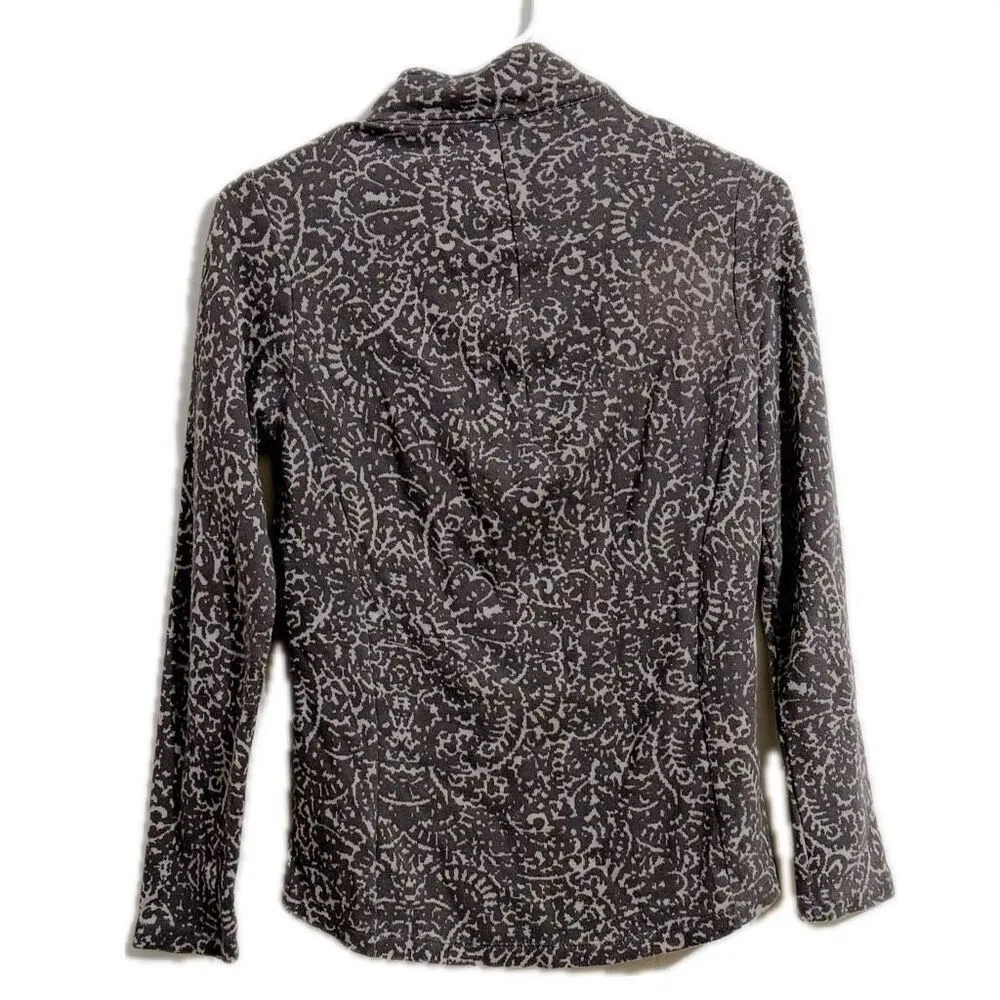 Eddie‎ Bauer women’s small one/4 zip abstract floral pullover ￼ - Image 2