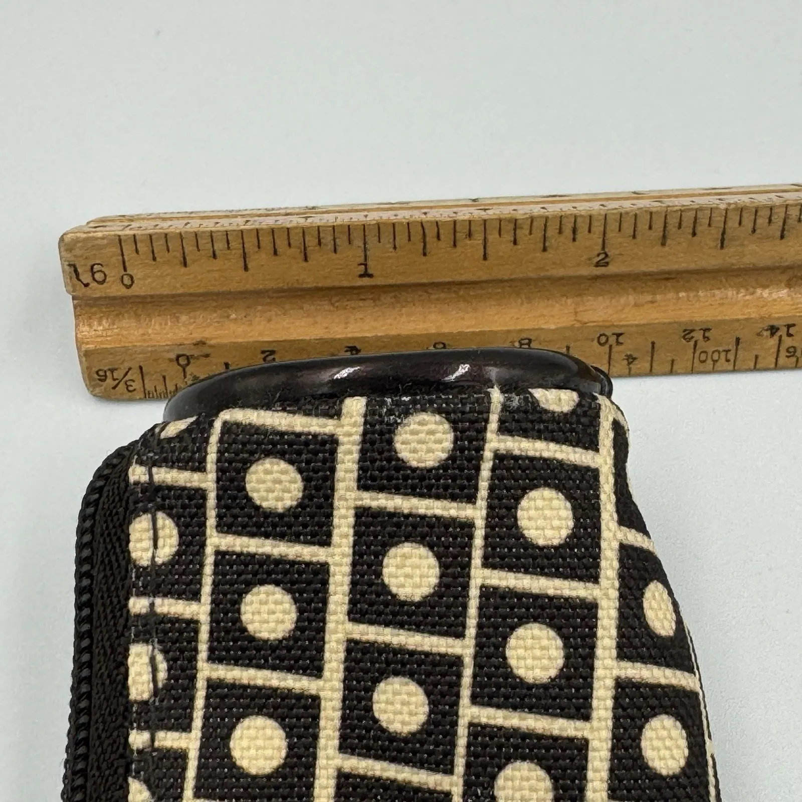 Estee Lauder Geometric Black Gold Cosmetic Pencil Bag Makeup Pouch 7" - Image 6