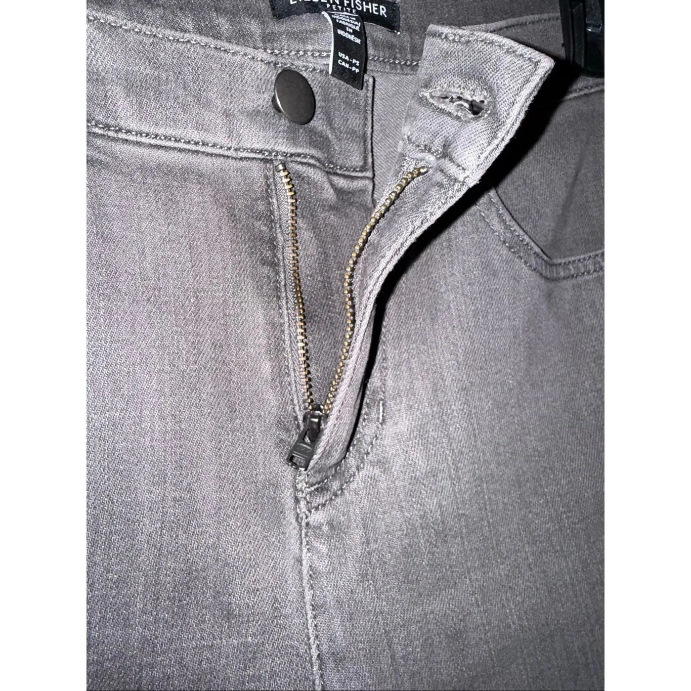 Eileen Fisher Charcoal Wash Organic Cotton Stretch Denim Slim Jean PS #764 - Image 8