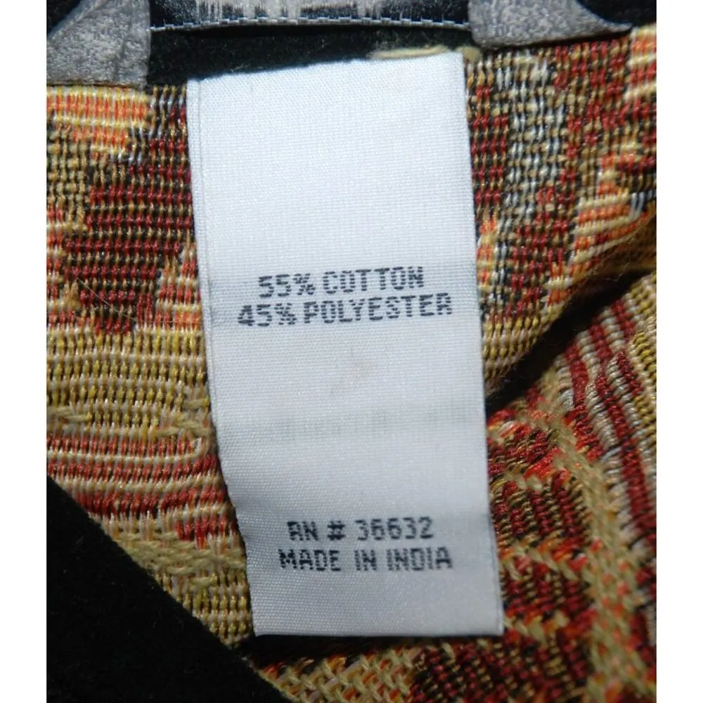 Stonebridge Brown Tapestry Button Up Jacket Size L Animal Print Velvet Trim Size L - Image 11