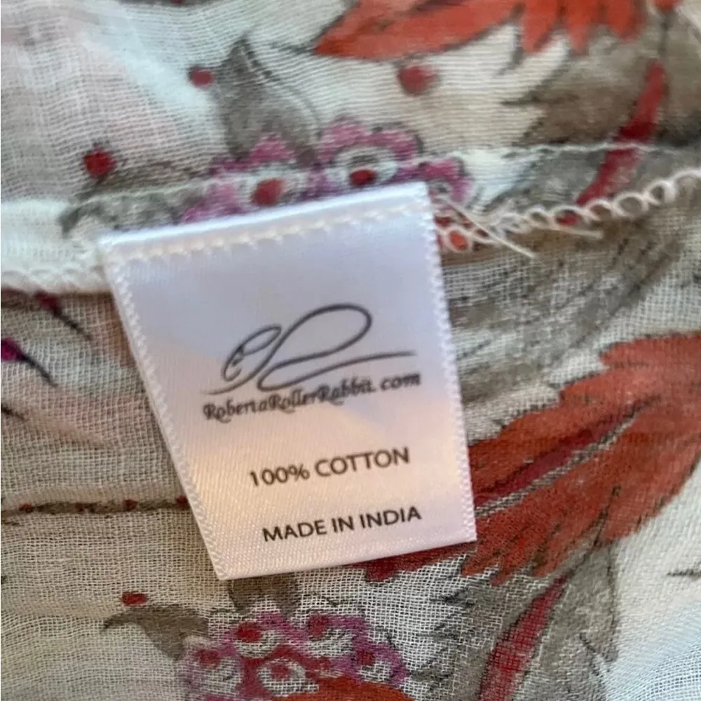 Roberta Roller Rabbit Valley Floral Serafina Tunic Top Women’s XS Retail $148 - Image 3