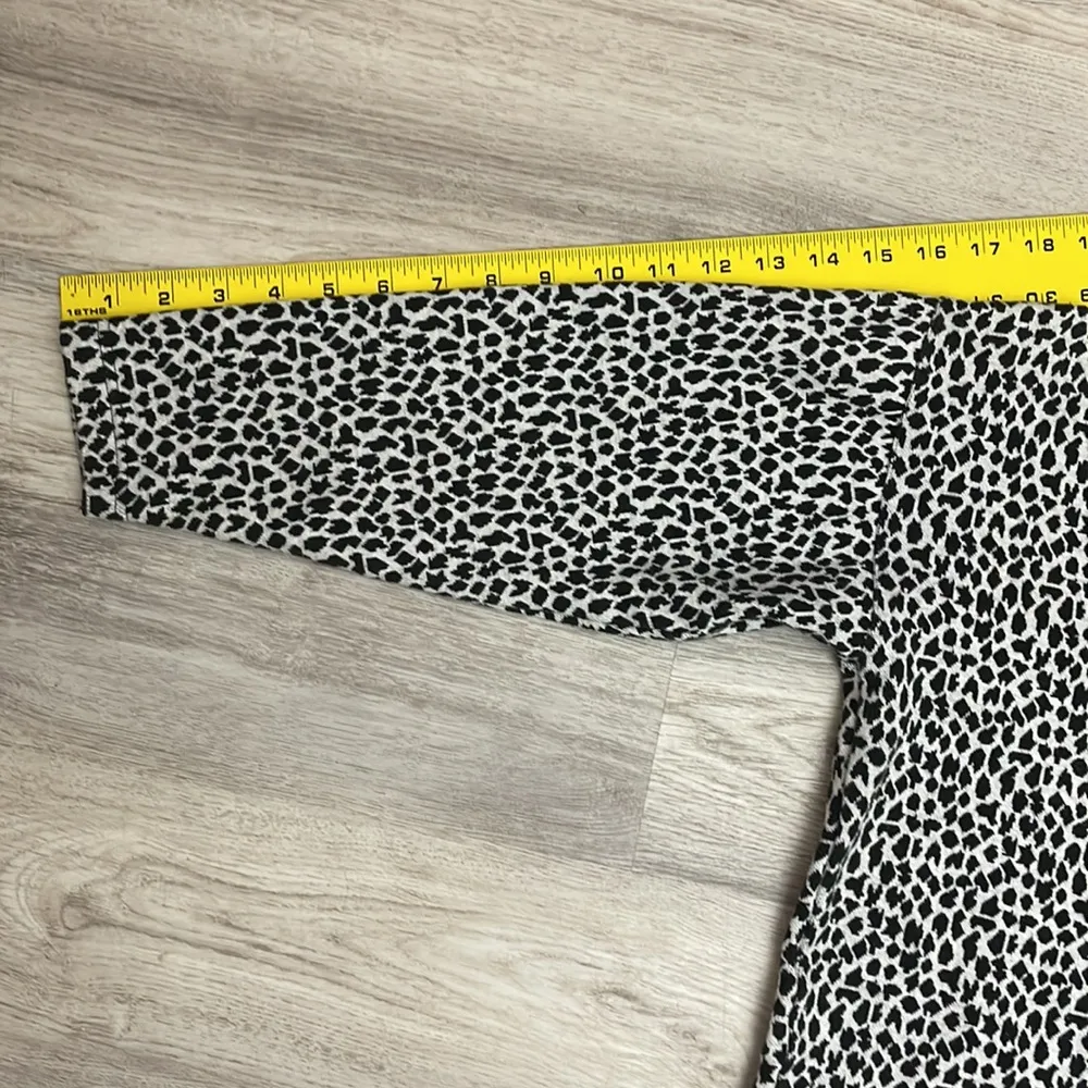 Vtg -  Black & White Animal Print 3/4 Sleeve Sweater Dress S - Image 13