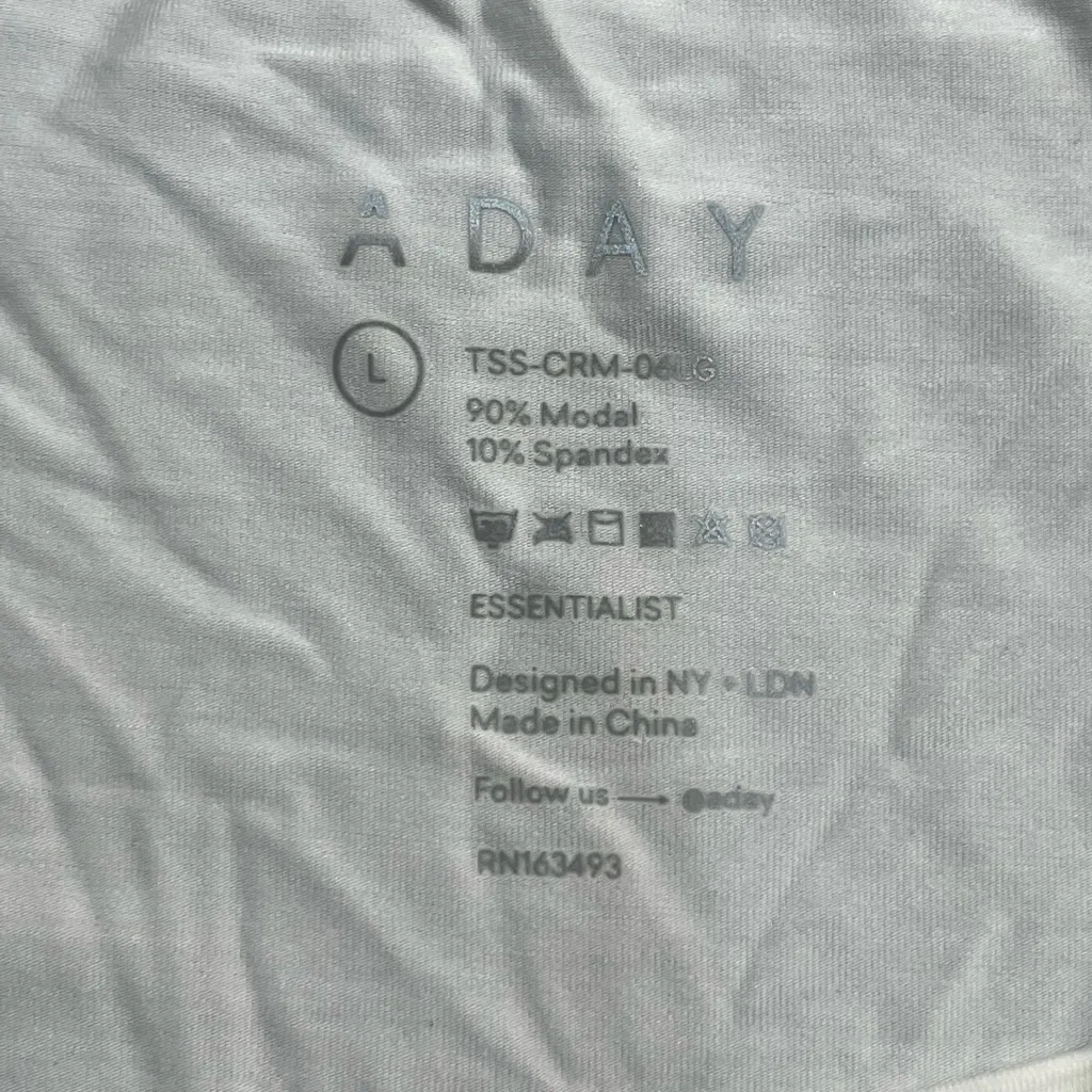 ADAY Essentialist White Cream Oversized Tee Size L - Image 7