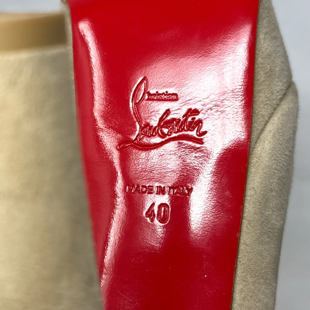 Christian Louboutin Altanana 140 Suede Platform Open Toe Block Heel Pumps 40 - Image 9