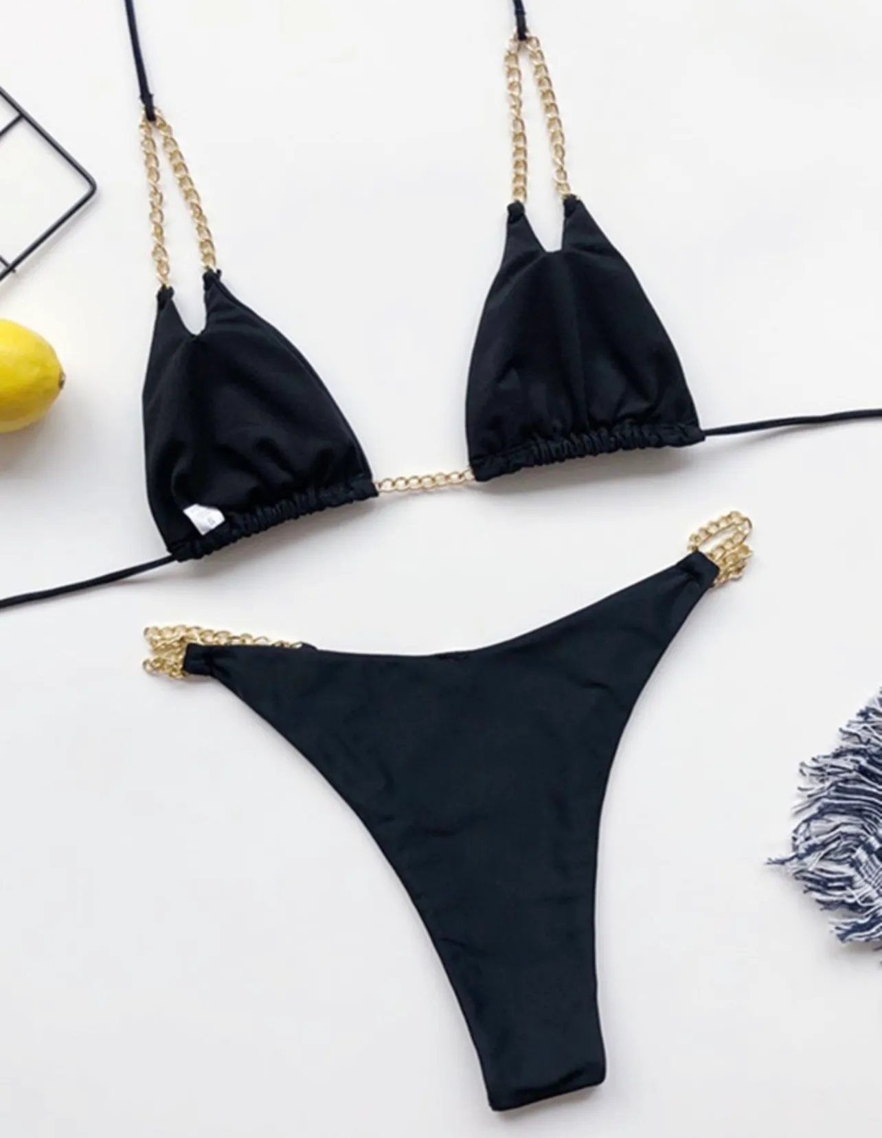 SheIn Chain Linked Triangle Bikini Swimsuit - Image 3