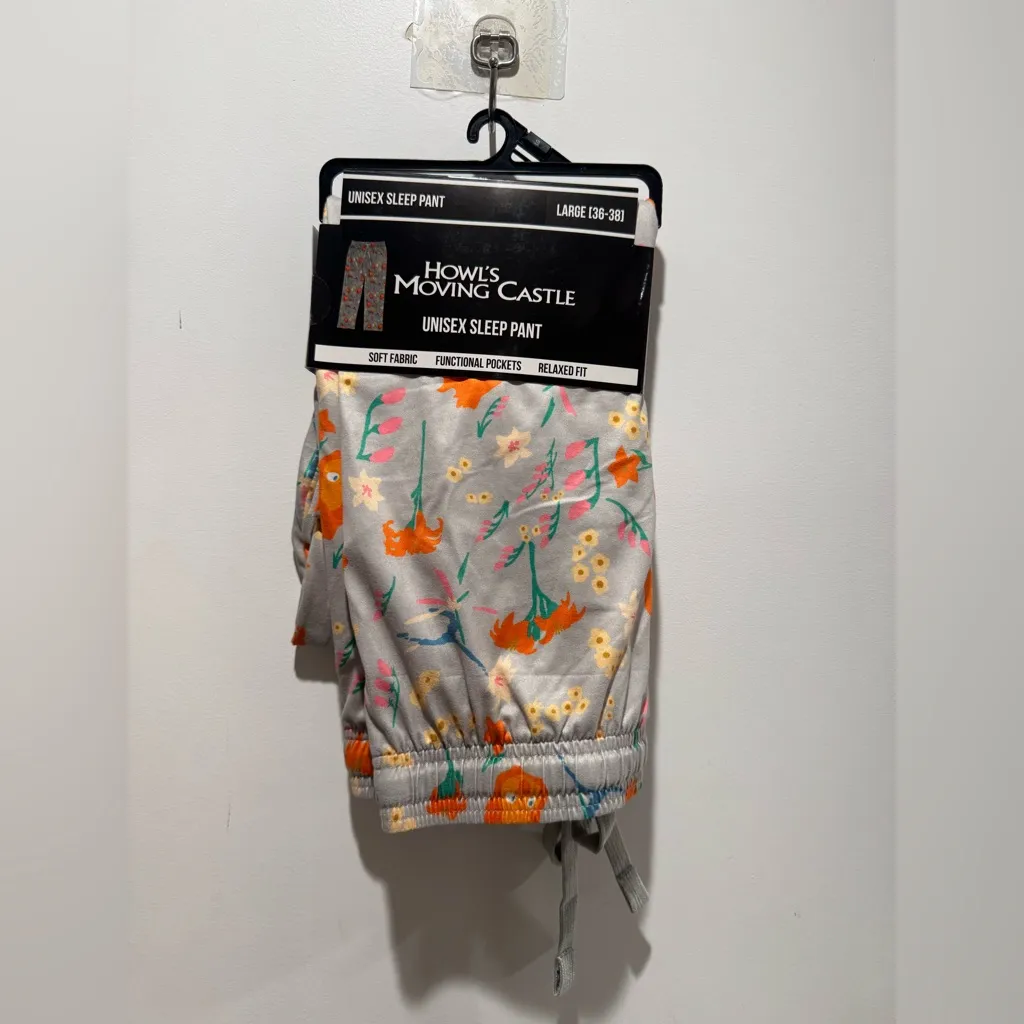 Studio Ghibli Howl’s Moving Castle Calcifer Floral Allover Print Sleep Pants - Image 2
