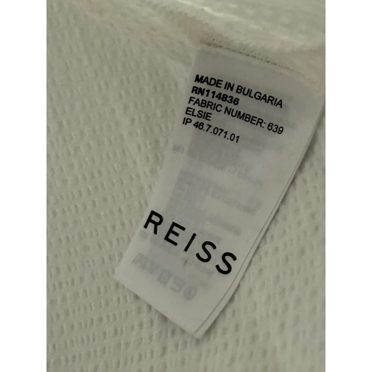 Reiss White Textured Button Back Short Sleeve Top - Size - 2 - Image 4