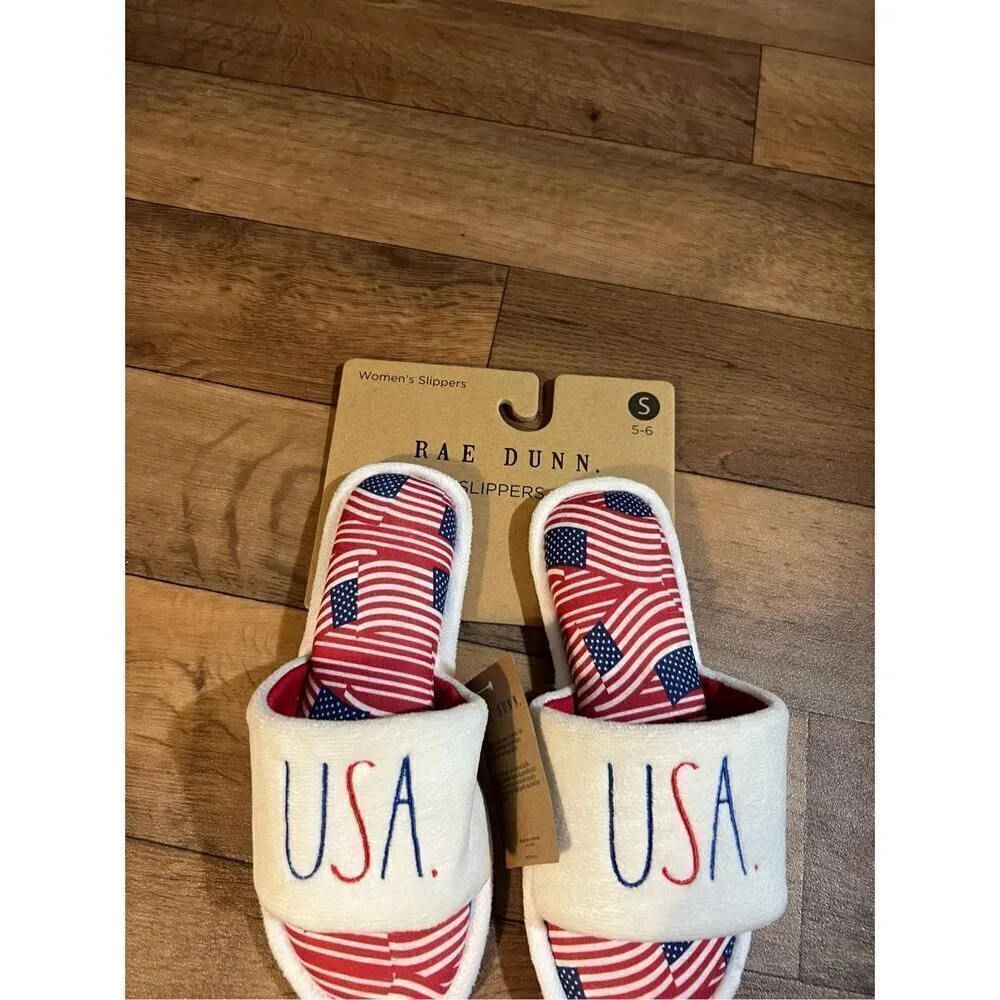 Rae Dunn USA Woman’s Slippers Size Small 5-6 NEW MSRP $38 - Image 4