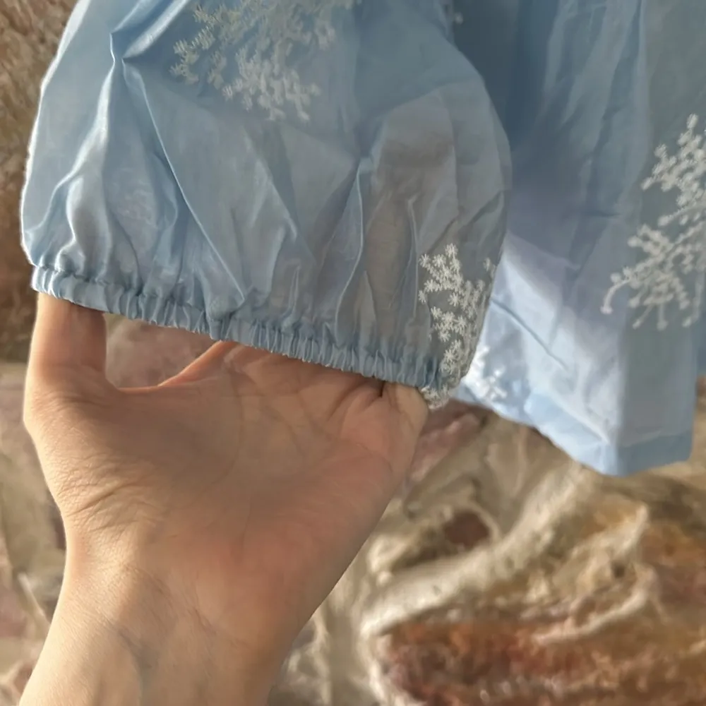 Commense Plant Embroidery Casual Shorts Set size M Blue Size M - Image 4