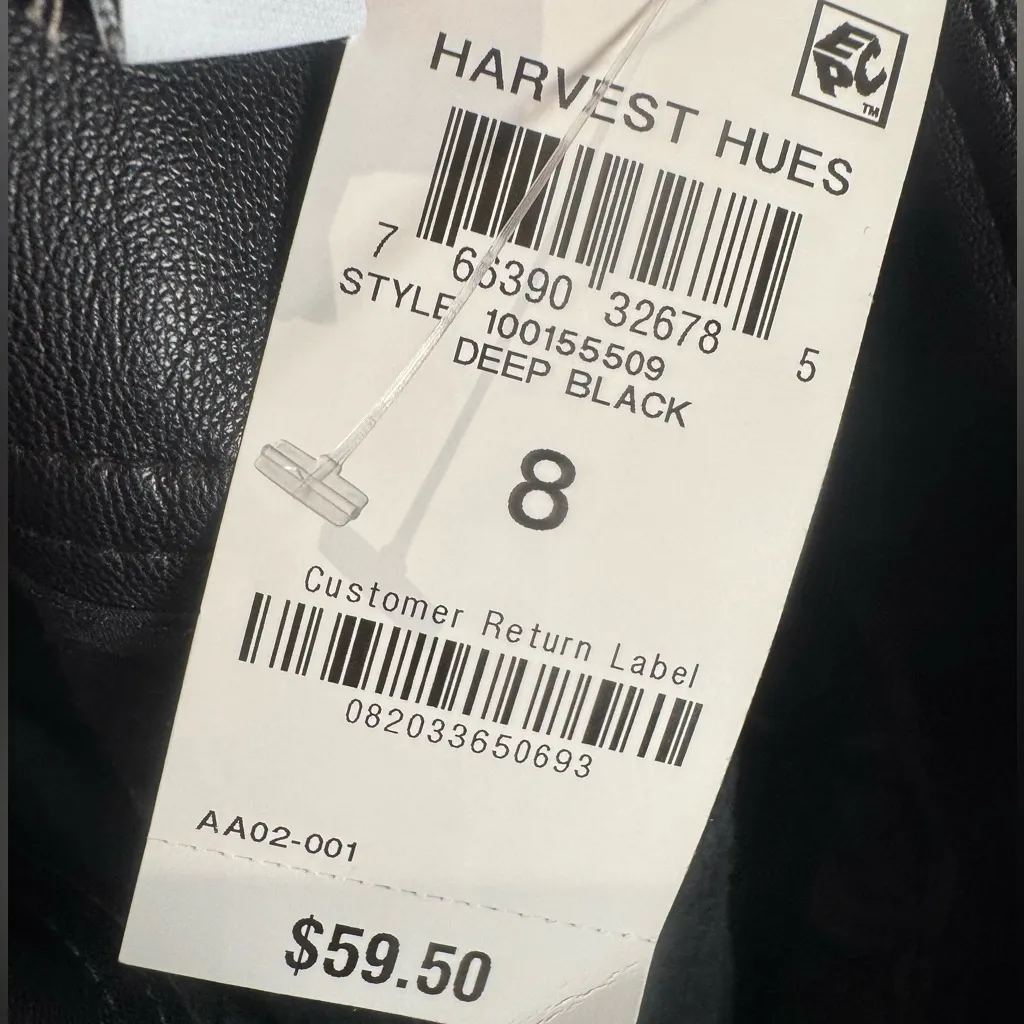 Bar III black leather button front high waisted pants size 8 NWT - Image 6