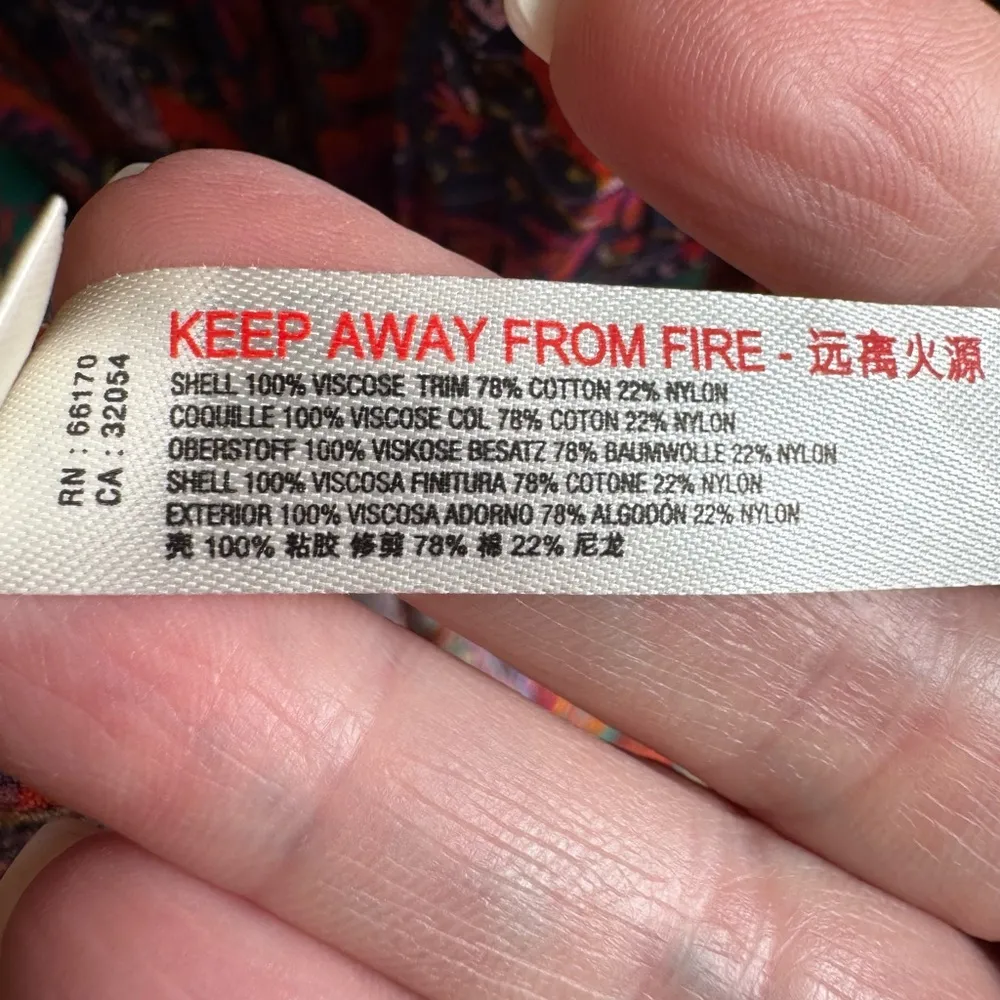 NWT FREE PEOPLE Count Me In Trapeze Mini Dress Paisley Top Hot Red Combo - Image 8