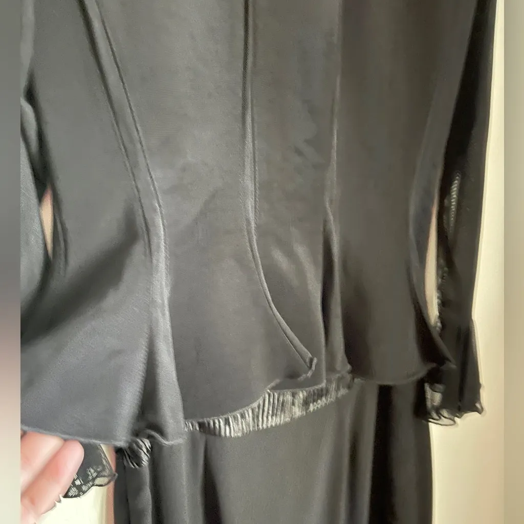 Joseph Ribkoff Vintage Bustier Top Dress Mesh 2-Piece Full Length Skirt Goth 90s - Image 5