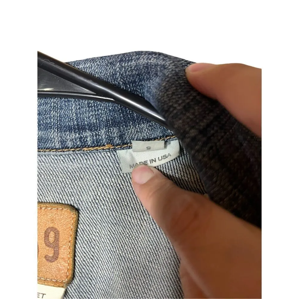 Vintage GAP 1969 Jean Jacket Blue Denim Heritage Trucker‎ Pockets Y2K Size S - Image 4